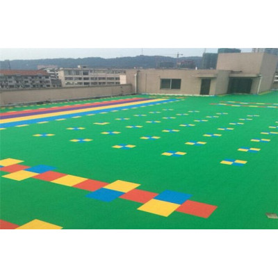 乐山幼儿园悬浮拼装地板，学校球场拼装地板，蓝球场拼装地板