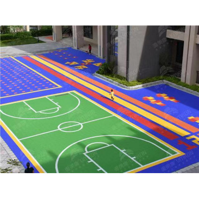 简阳悬浮拼装地板/幼儿园悬浮拼装地板/蓝球场拼装地板