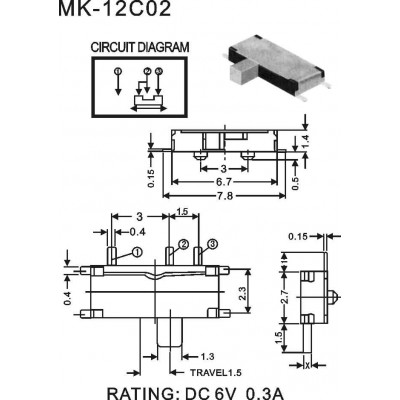 微型拨动开关MK-12C02