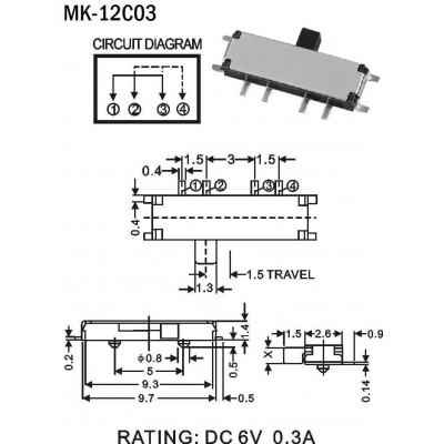 微型拨动开关MK-12C03