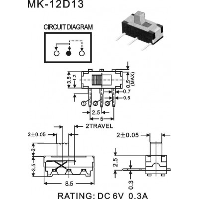 微型拨动开关MK-12D13
