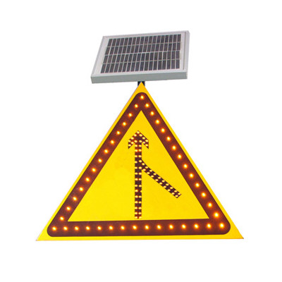 通辽太阳能合流标志牌图片 三角形交通标志牌支持定制