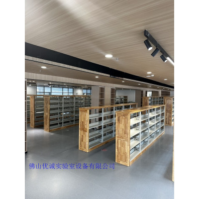 广州图书馆家具橡木书架六层双面移动书架拆装电动密集柜