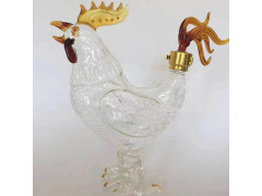 河间华企生产十二生肖酒瓶大公鸡造型玻璃工艺泡酒瓶