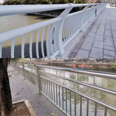 不锈钢复合管栏杆 河道桥梁防护栏定制生产